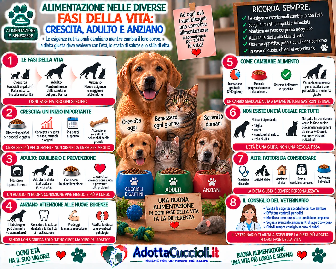 Alimentazione nelle diverse fasi della vita: crescita, adulto e anziano