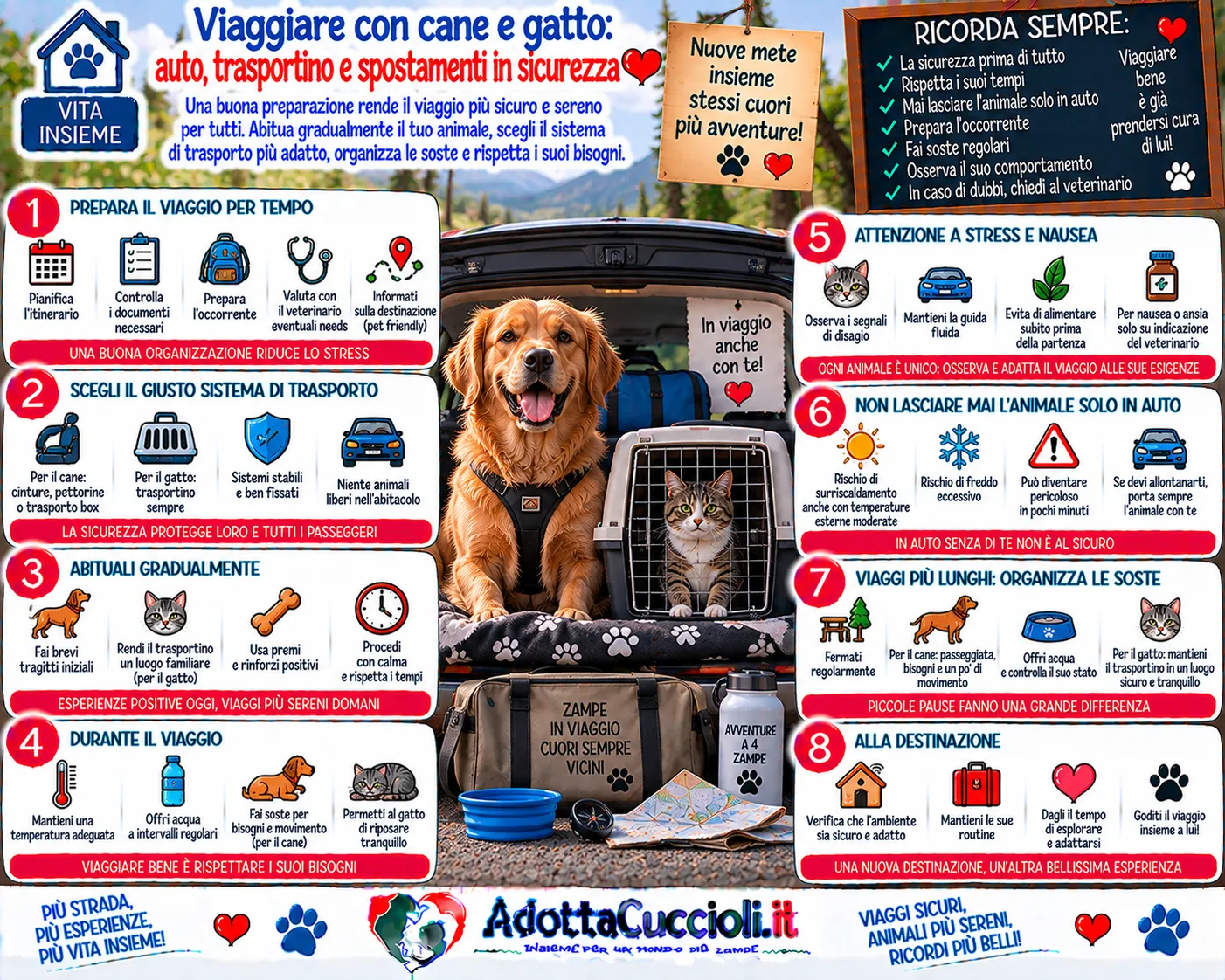 Viaggiare con cane e gatto: auto, trasportino e spostamenti in sicurezza