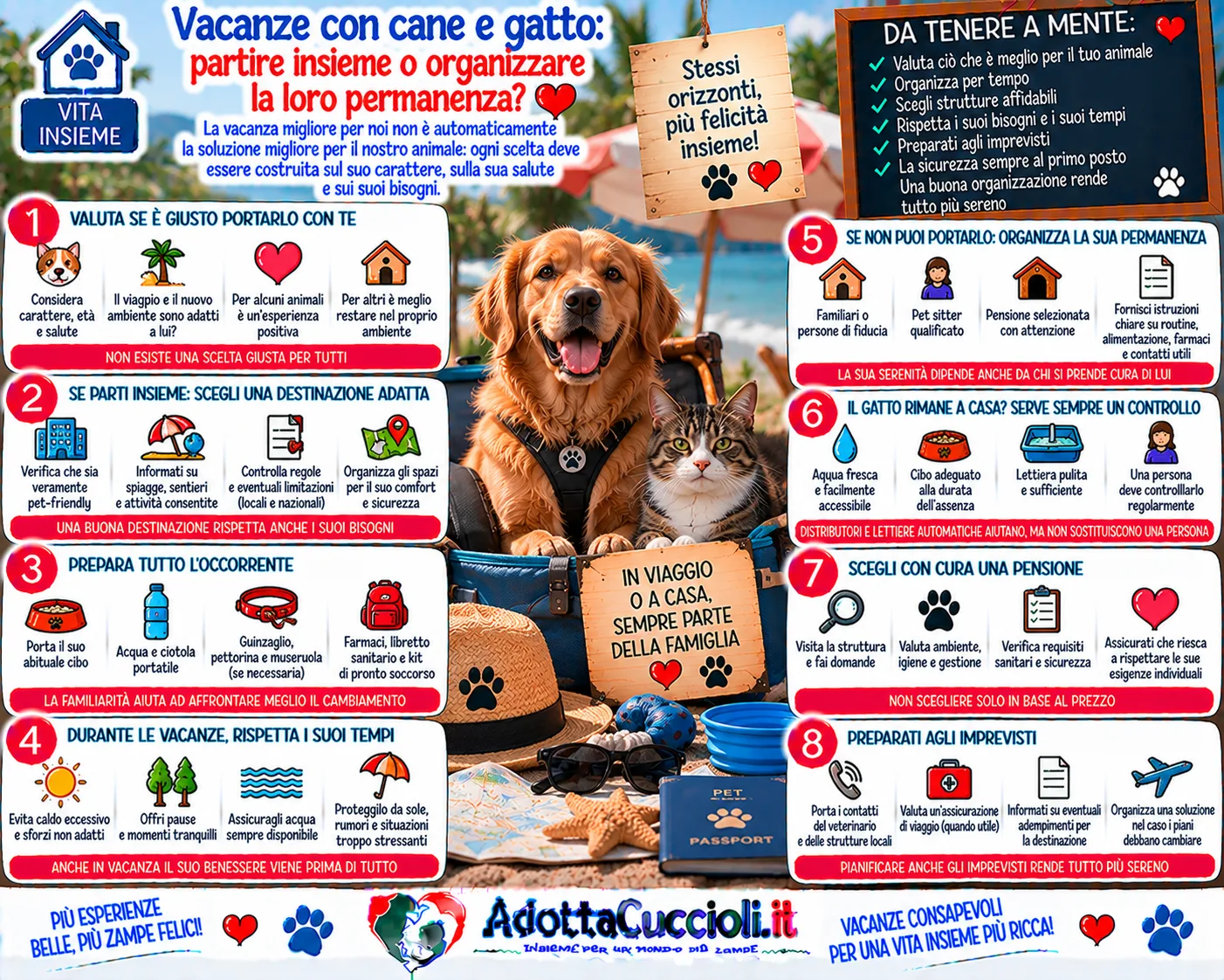 Vacanze con cane e gatto: partire insieme o organizzare la loro permanenza