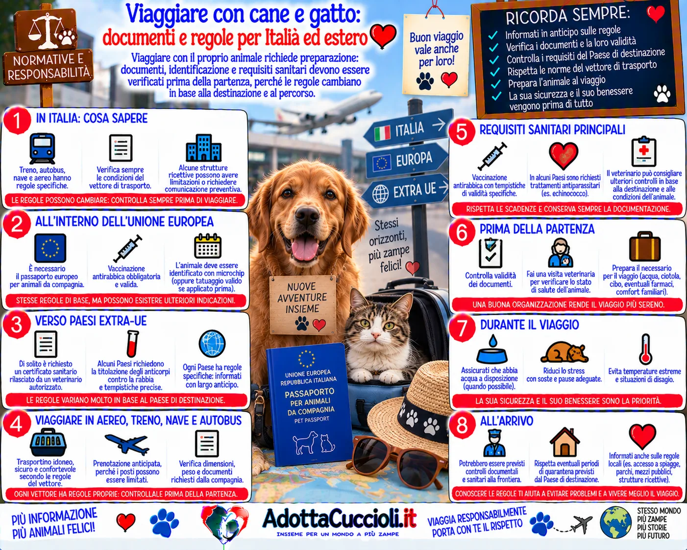 Viaggiare con cane e gatto: documenti e regole per Italia ed estero
