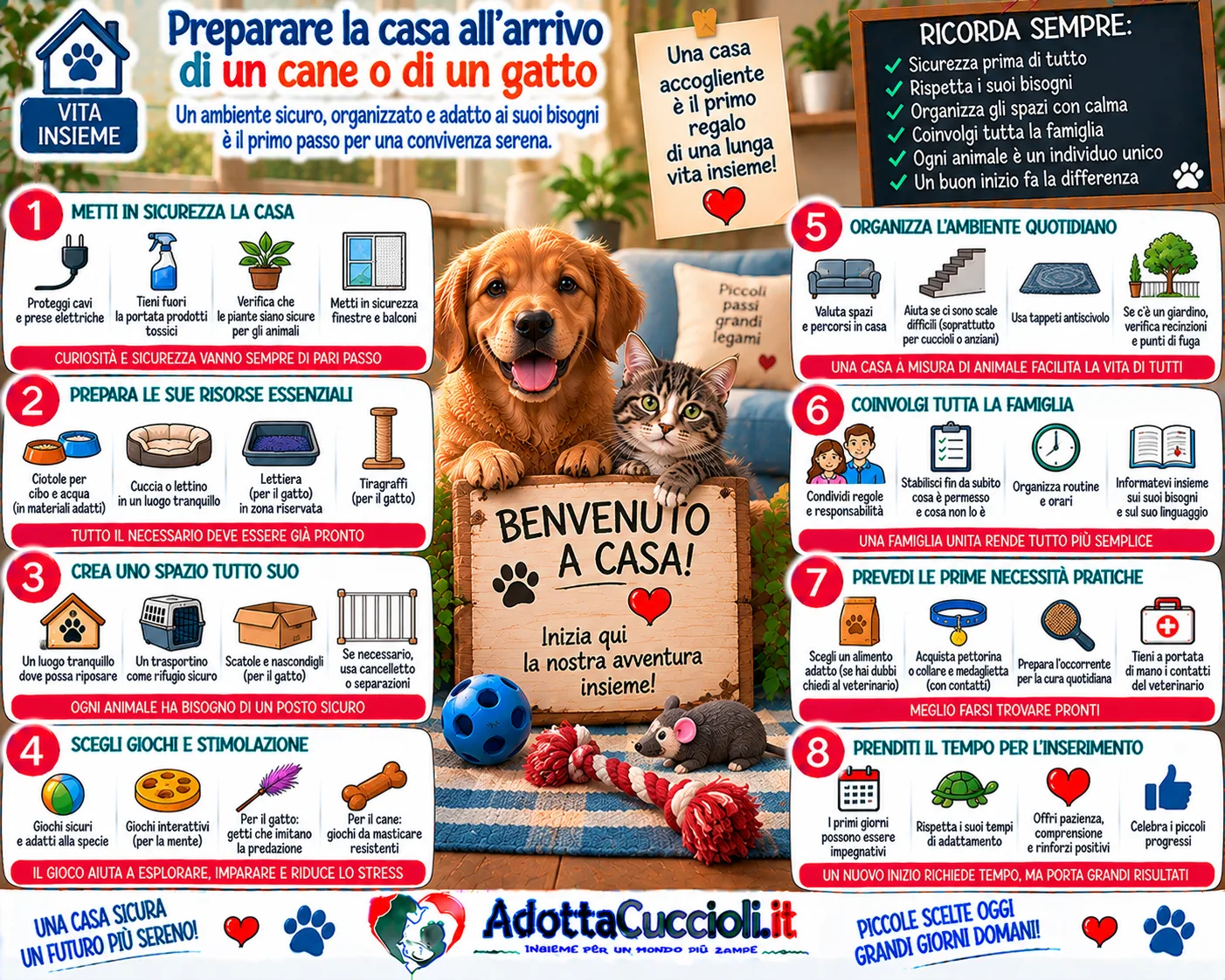 Preparare la casa all’arrivo di un cane o di un gatto