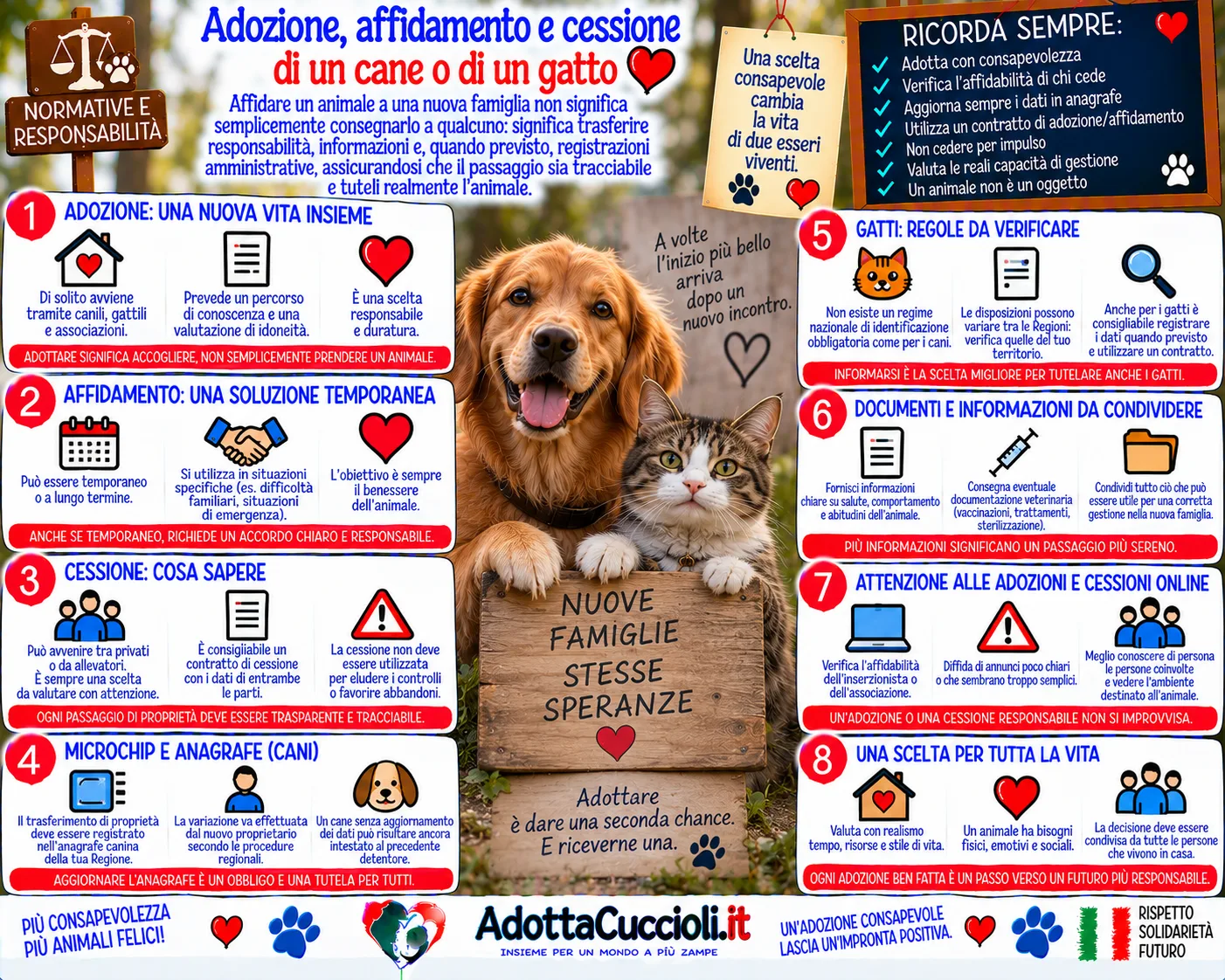 Adozione, affidamento e cessione di un cane o di un gatto