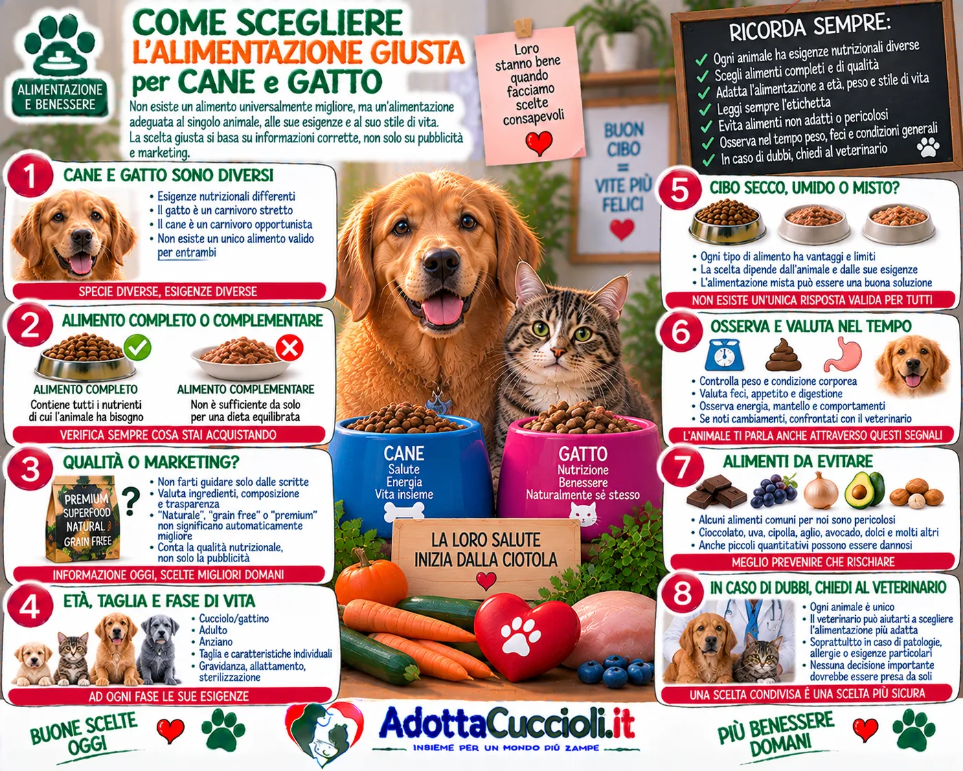 Come scegliere l’alimentazione giusta per cane e gatto