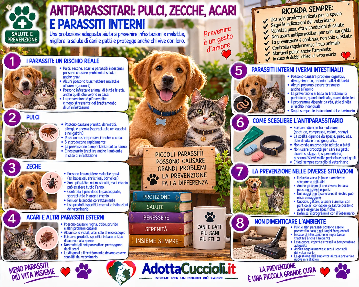 Antiparassitari: pulci, zecche, acari e parassiti interni
