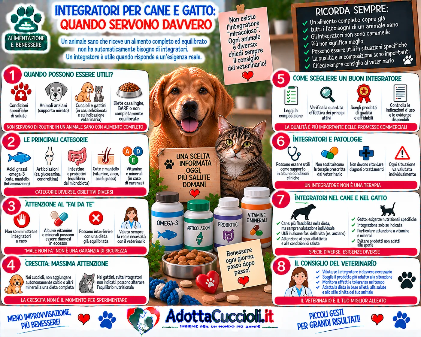 Integratori per cane e gatto: quando servono davvero