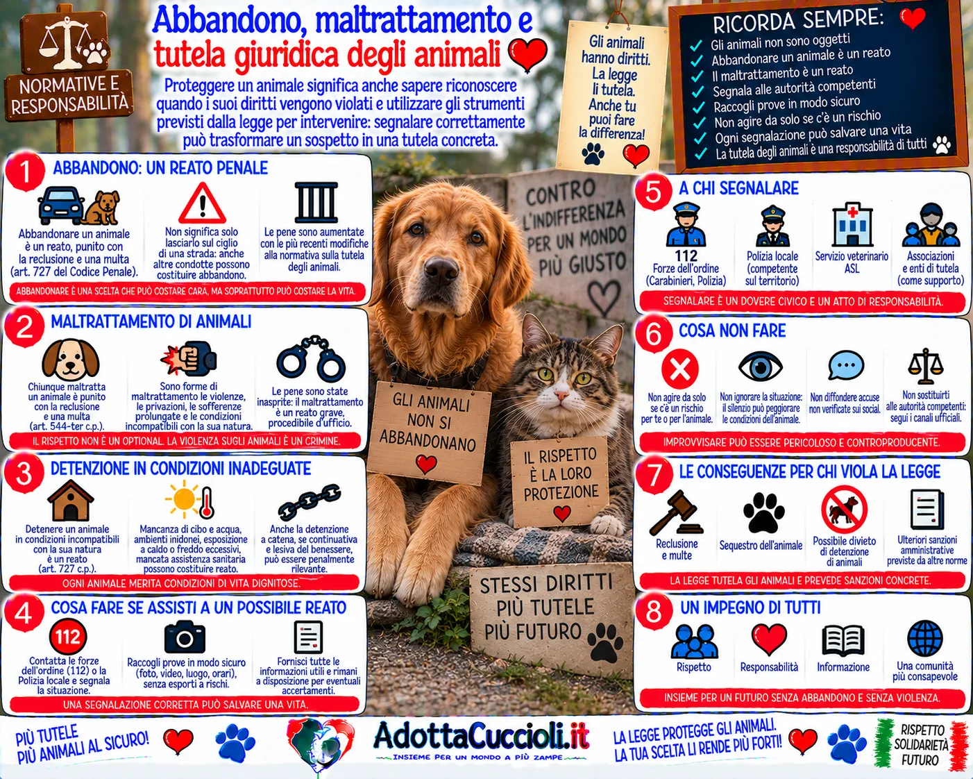 Abbandono, maltrattamento e tutela giuridica degli animali