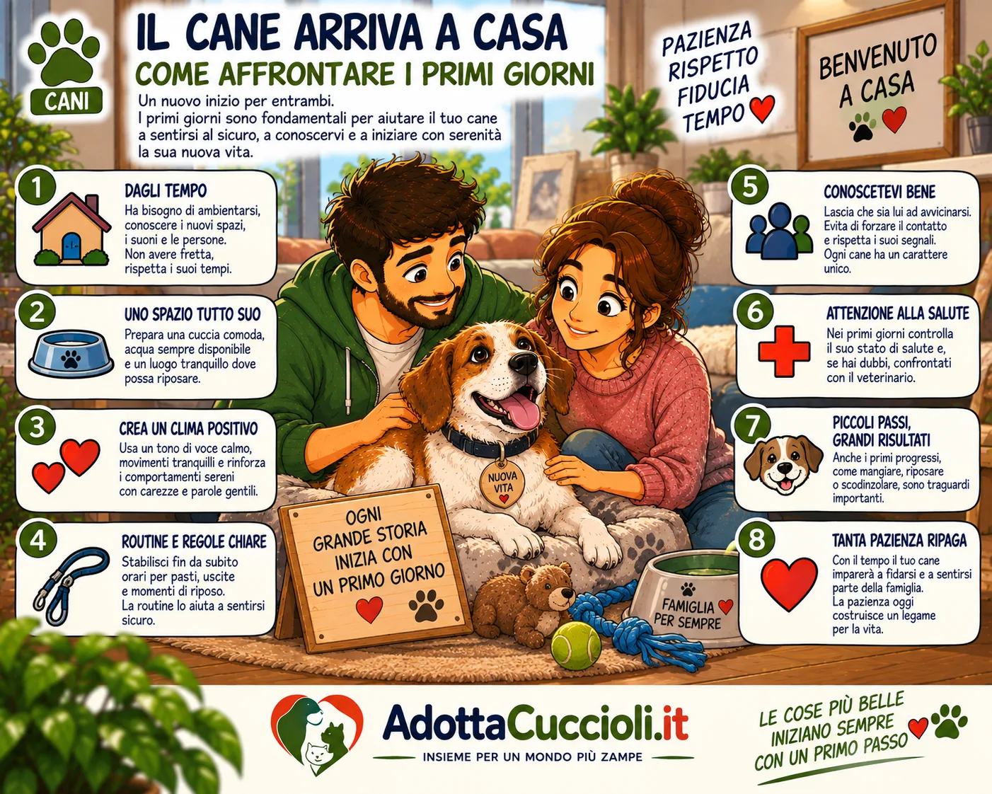 Il cane arriva a casa