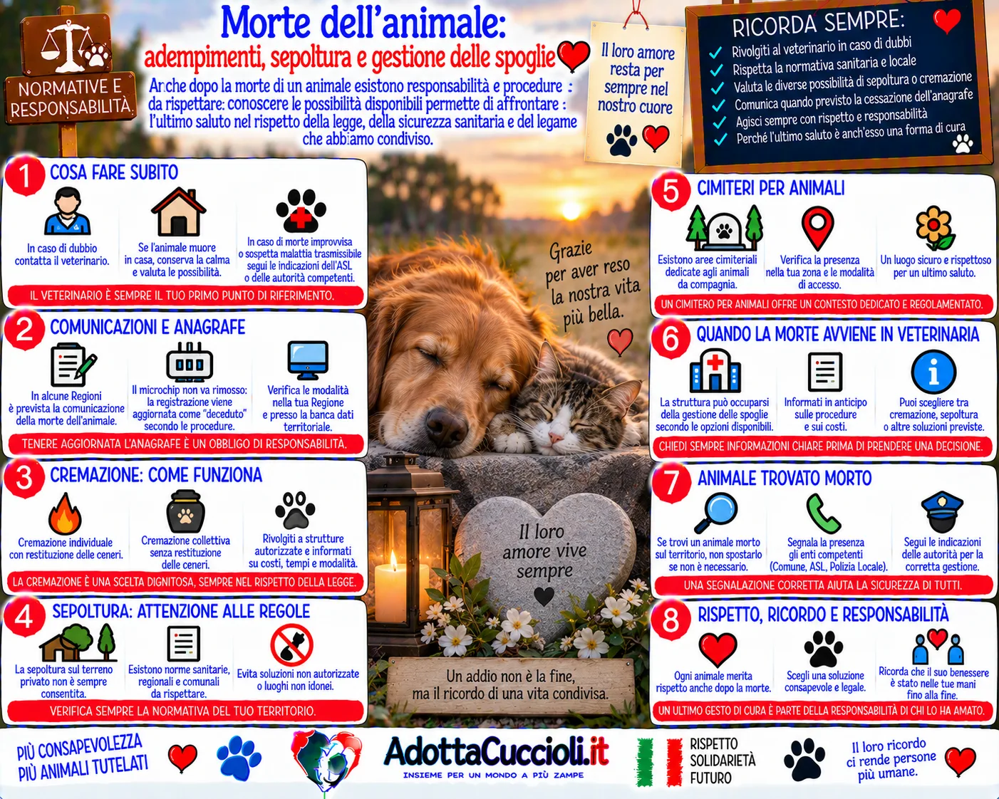 Morte dell’animale: adempimenti, sepoltura e gestione delle spoglie