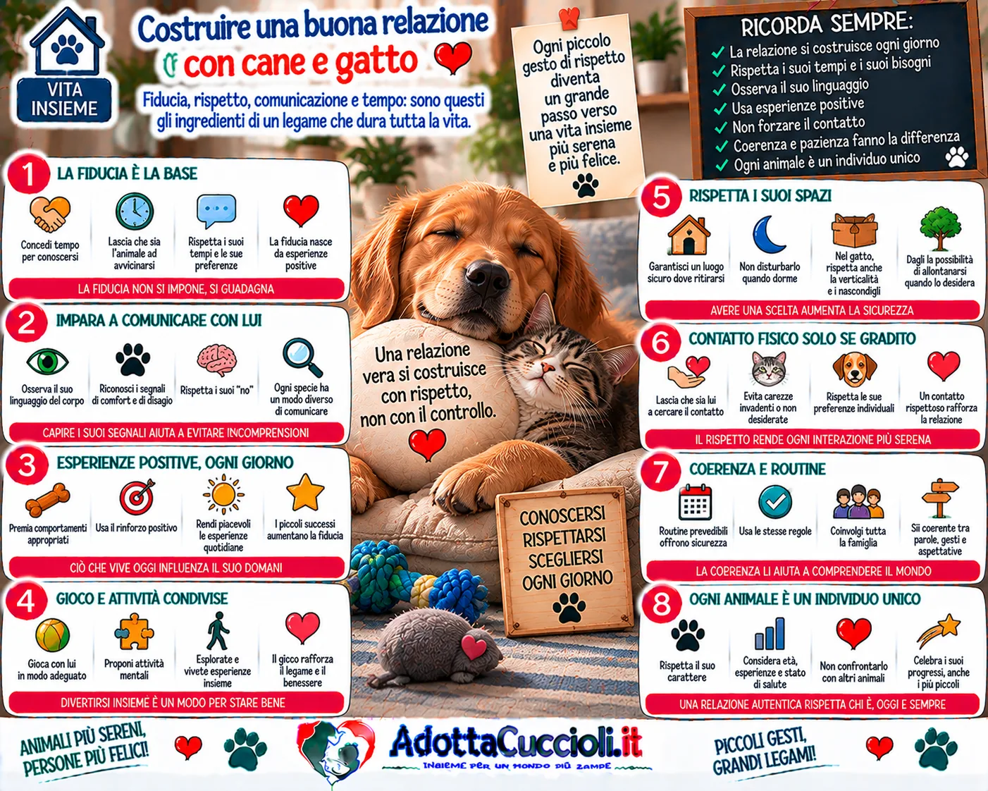 Costruire una buona relazione con cane e gatto