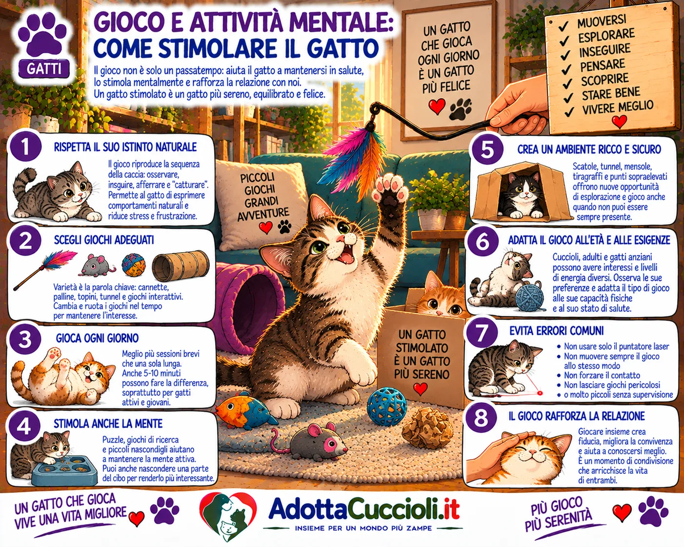 Gioco e attività mentale: come stimolare il gatto