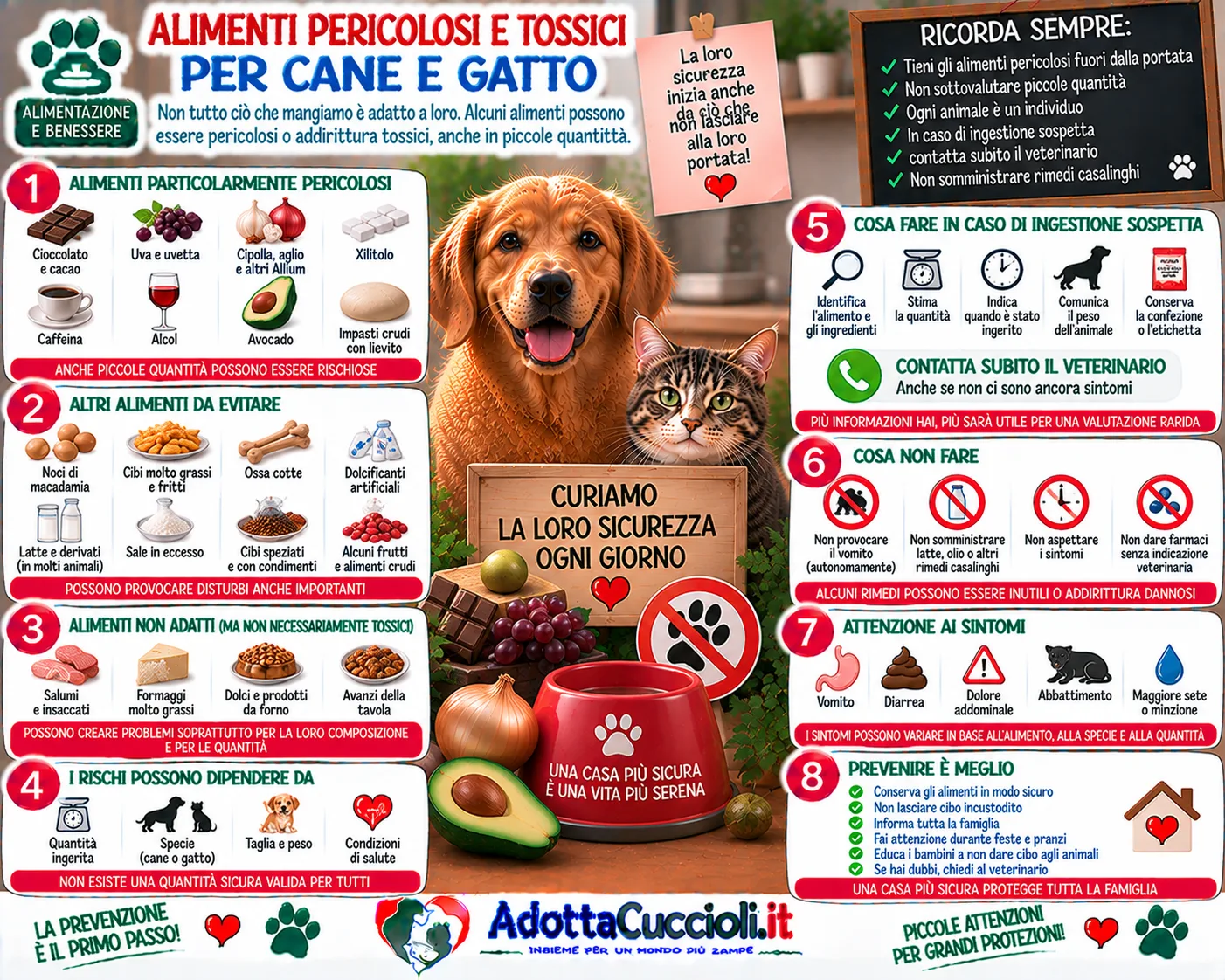 Alimenti pericolosi e tossici per cane e gatto