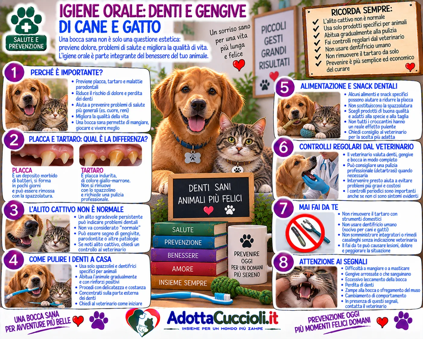 Igiene orale: denti e gengive di cane e gatto