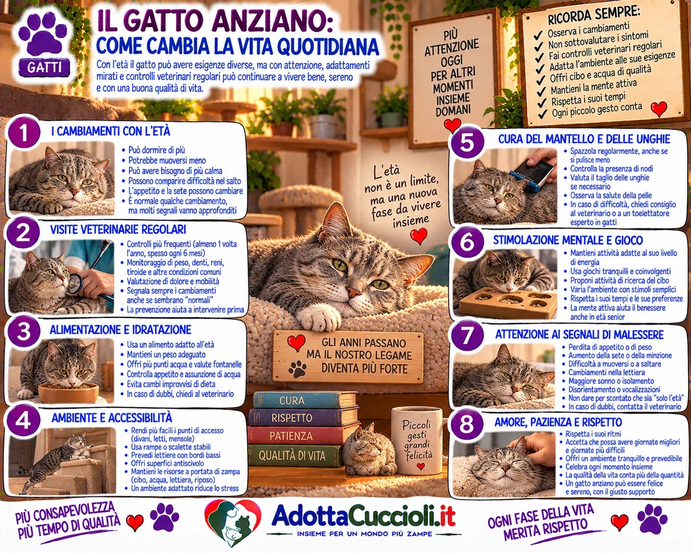 Il gatto anziano: come cambia la vita quotidiana