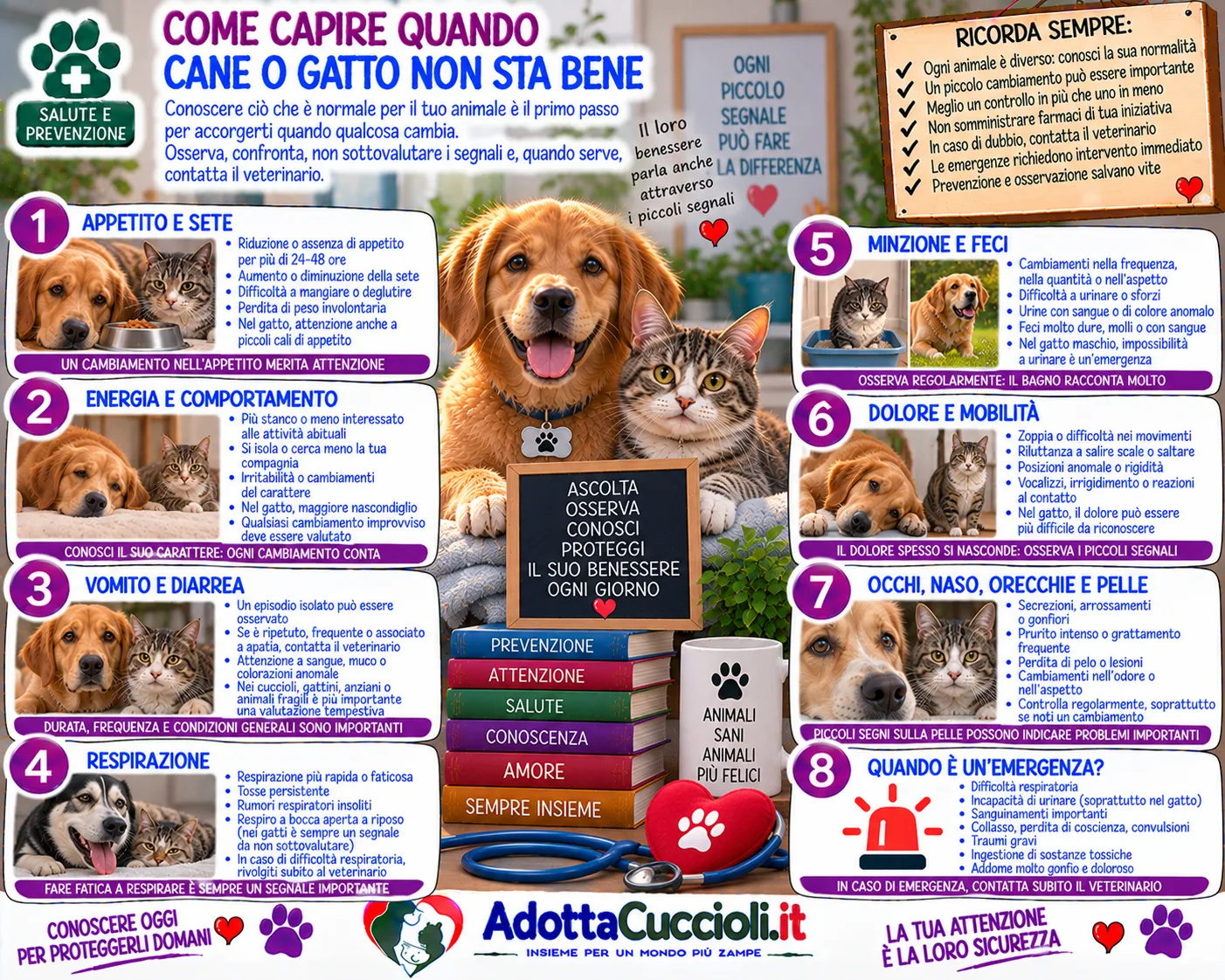 Come capire quando cane o gatto non sta bene