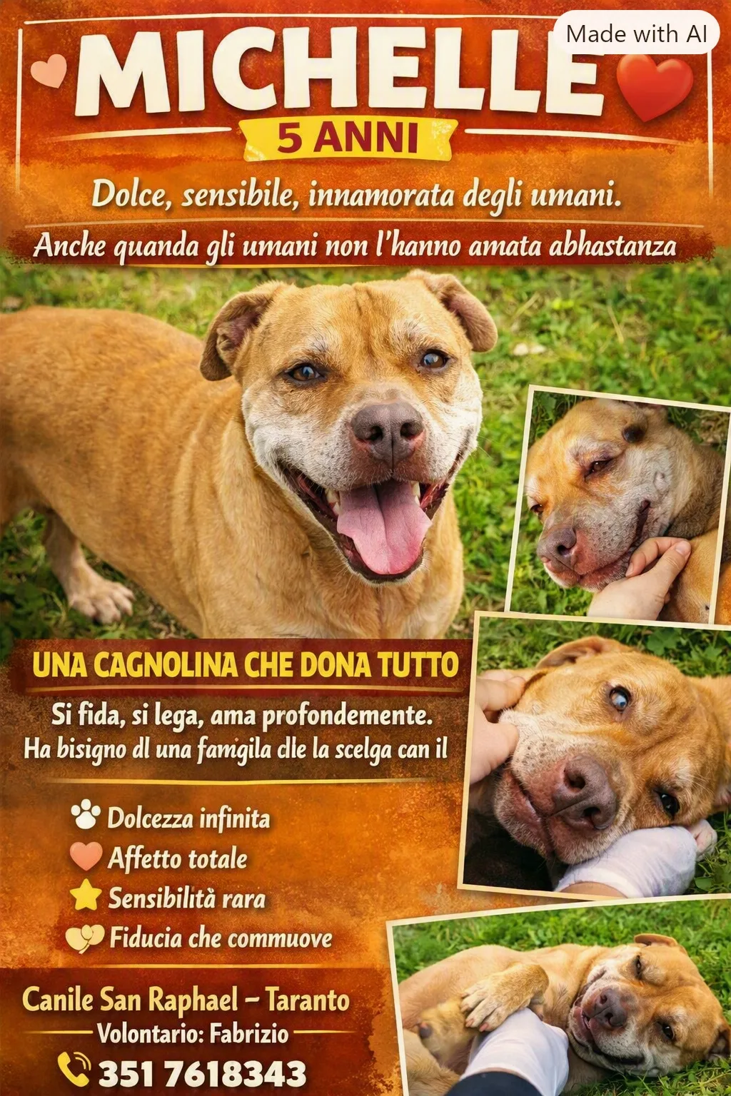 MICHELLE, cane Simil pit in adozione a Taranto - foto 1
