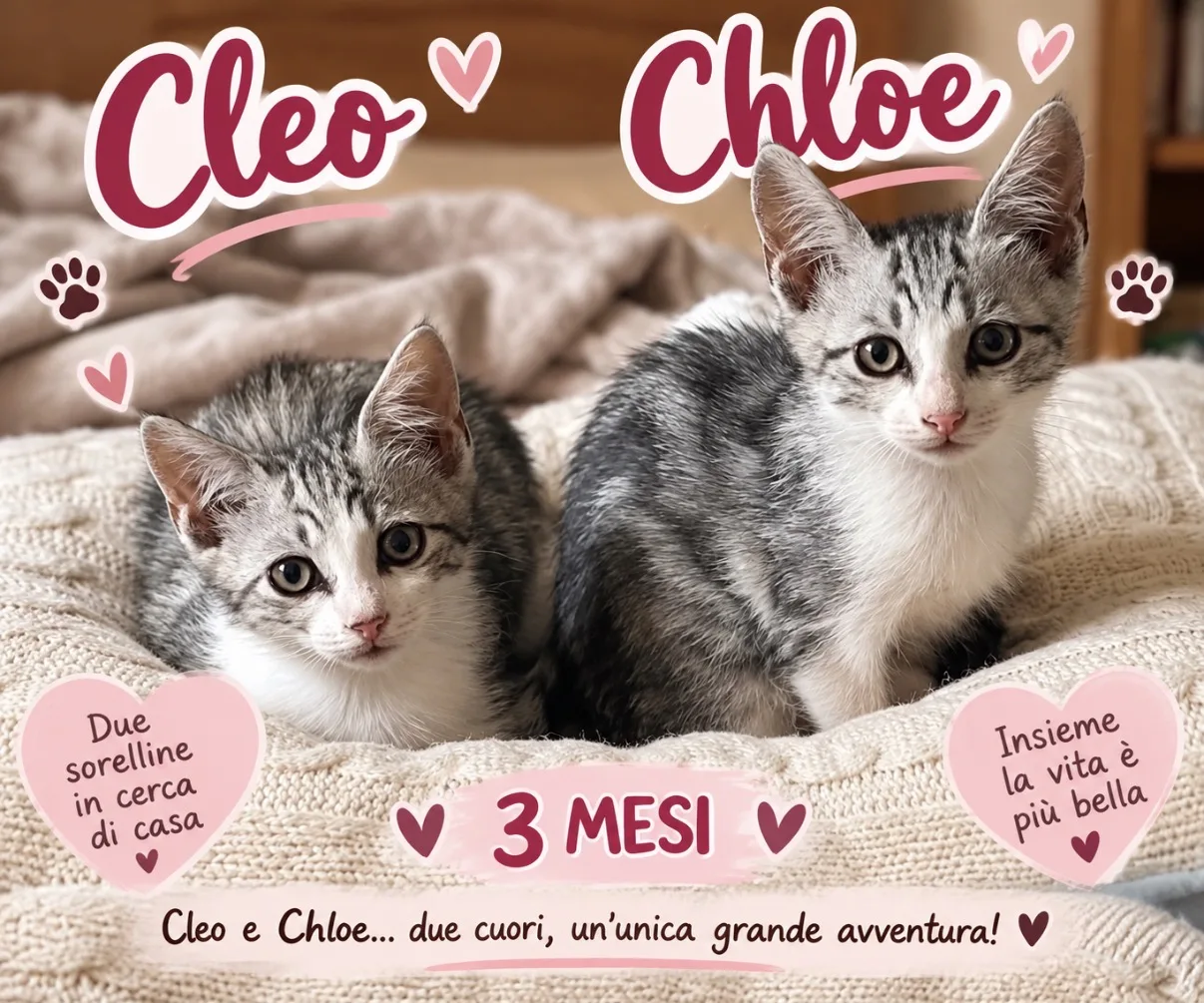 Clhoe e Cleo, gatto Europeo in adozione a Vibo Valentia - foto 1